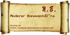 Moderer Bonaventúra névjegykártya